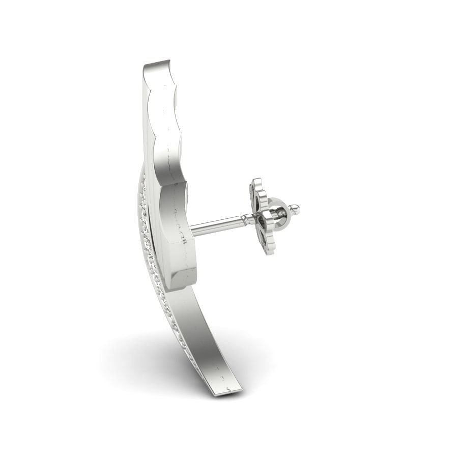 Latest Modern Design White Gold Diamond Earring