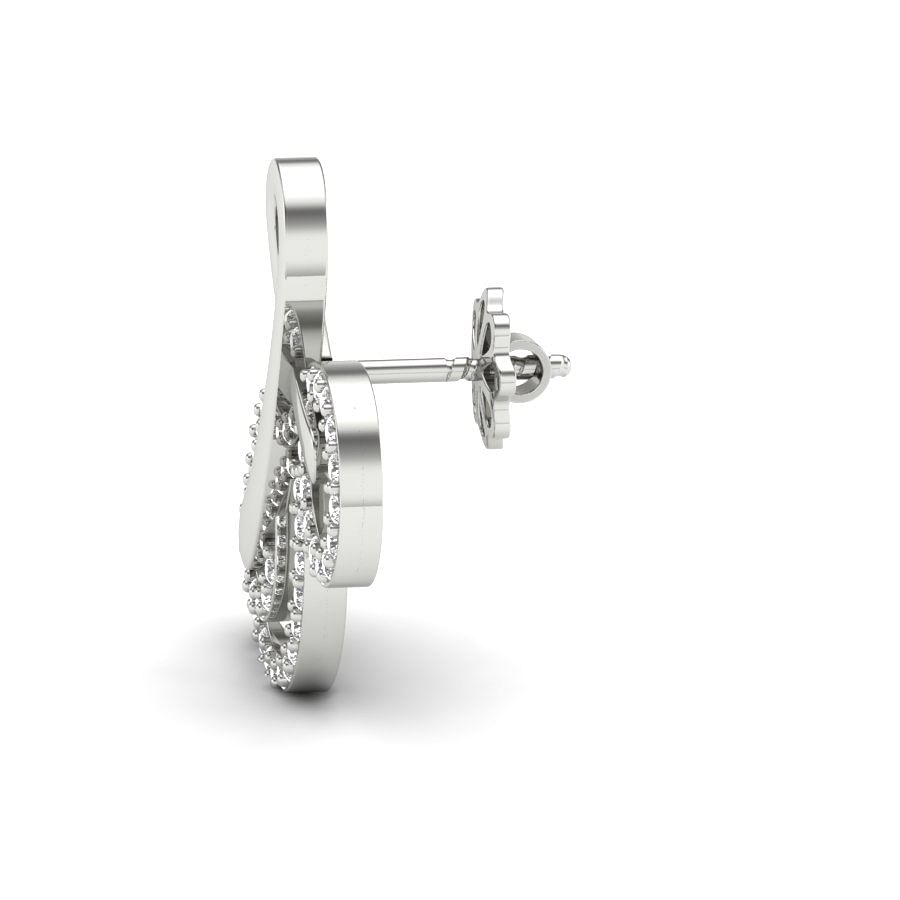 latest modern diamond earrings in white gold