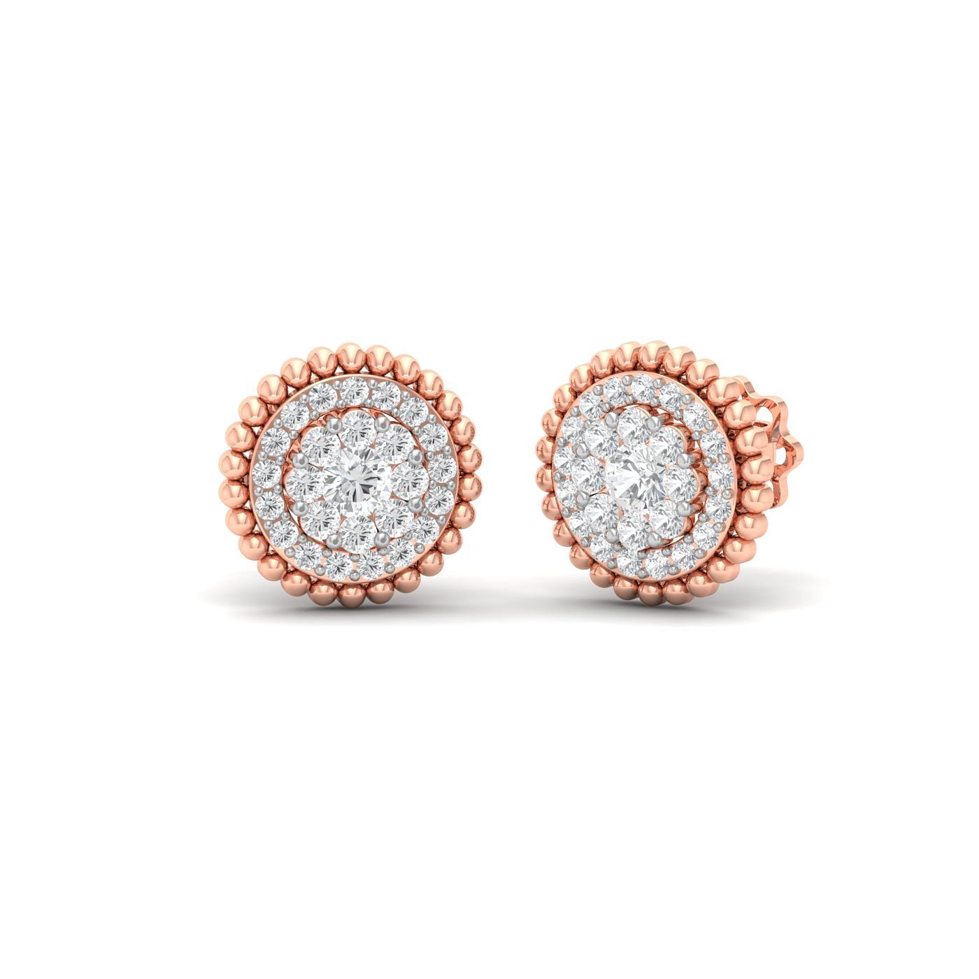rose gold Dazzling Spin Diamond Earrings for office wear ladies