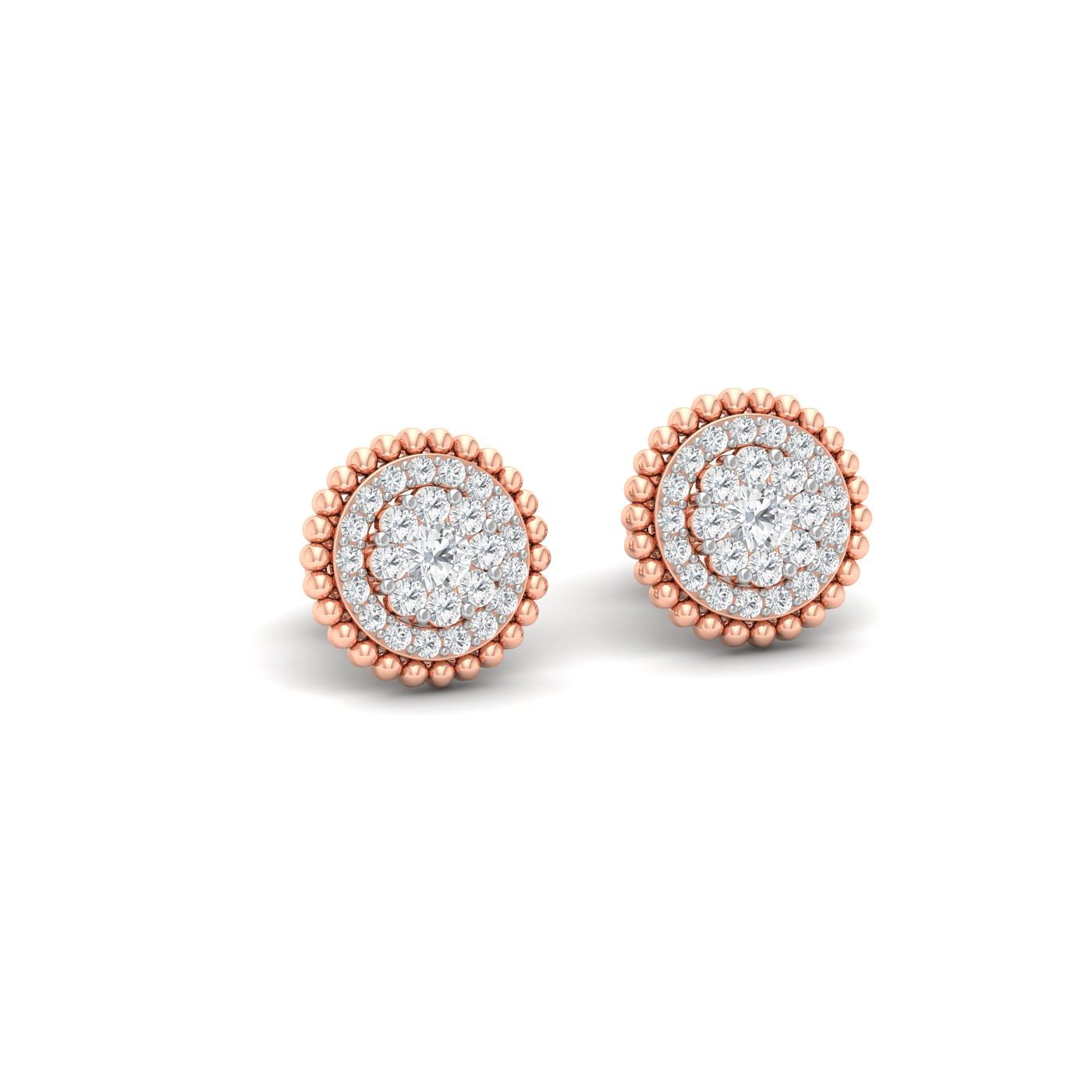 rose gold Dazzling Spin Diamond Earrings for office wear ladies