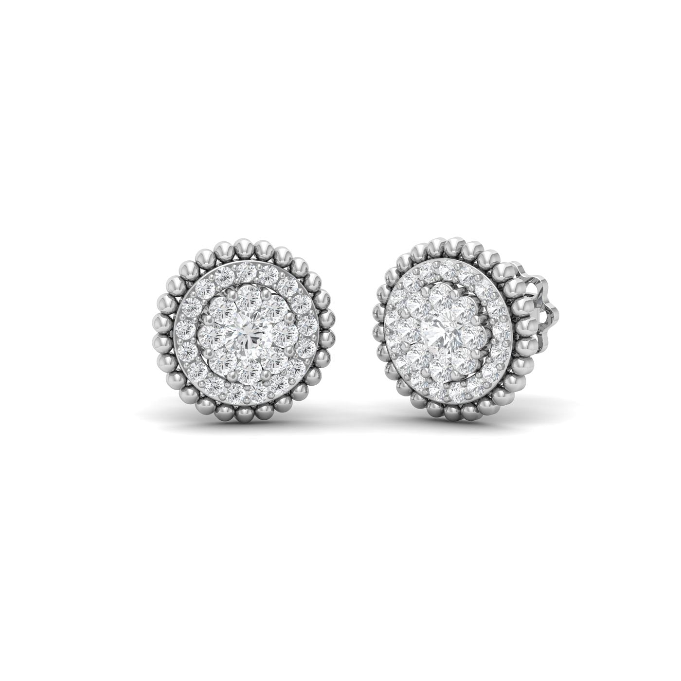 white gold Dazzling Spin Diamond Earrings for office wear ladies
