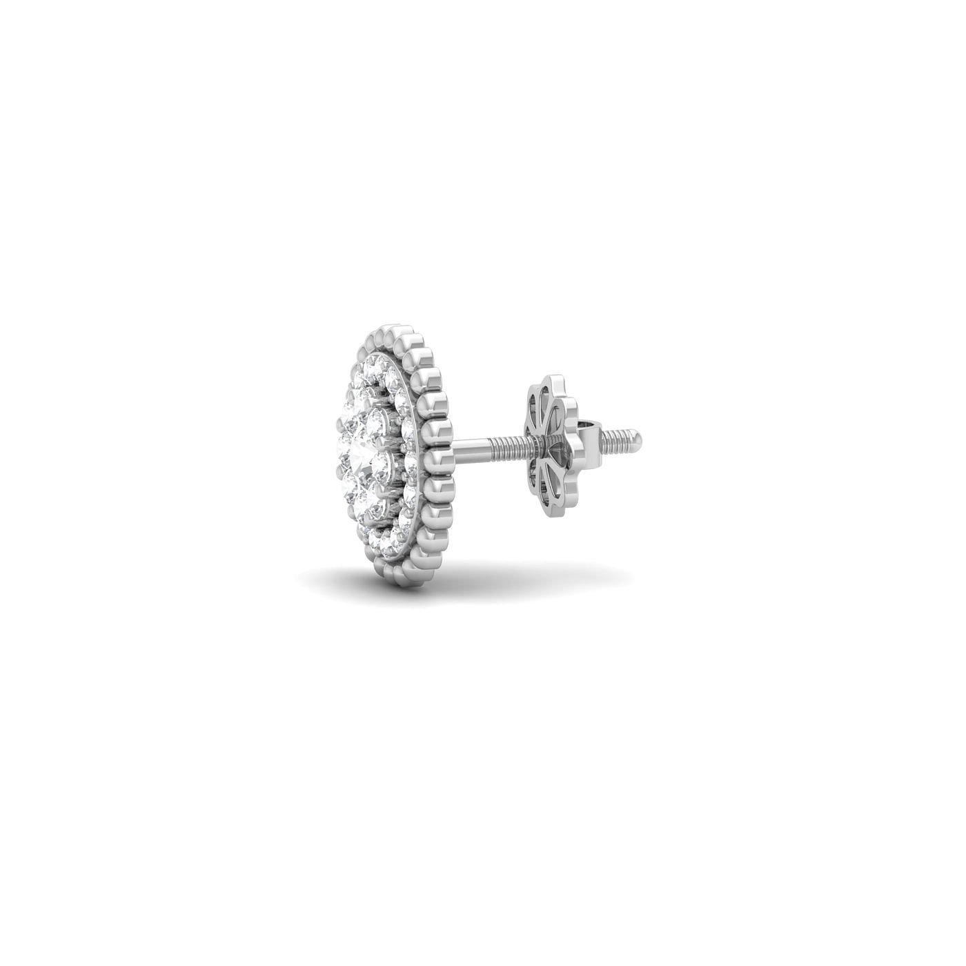 white gold Dazzling Spin Diamond Earrings for office wear ladies