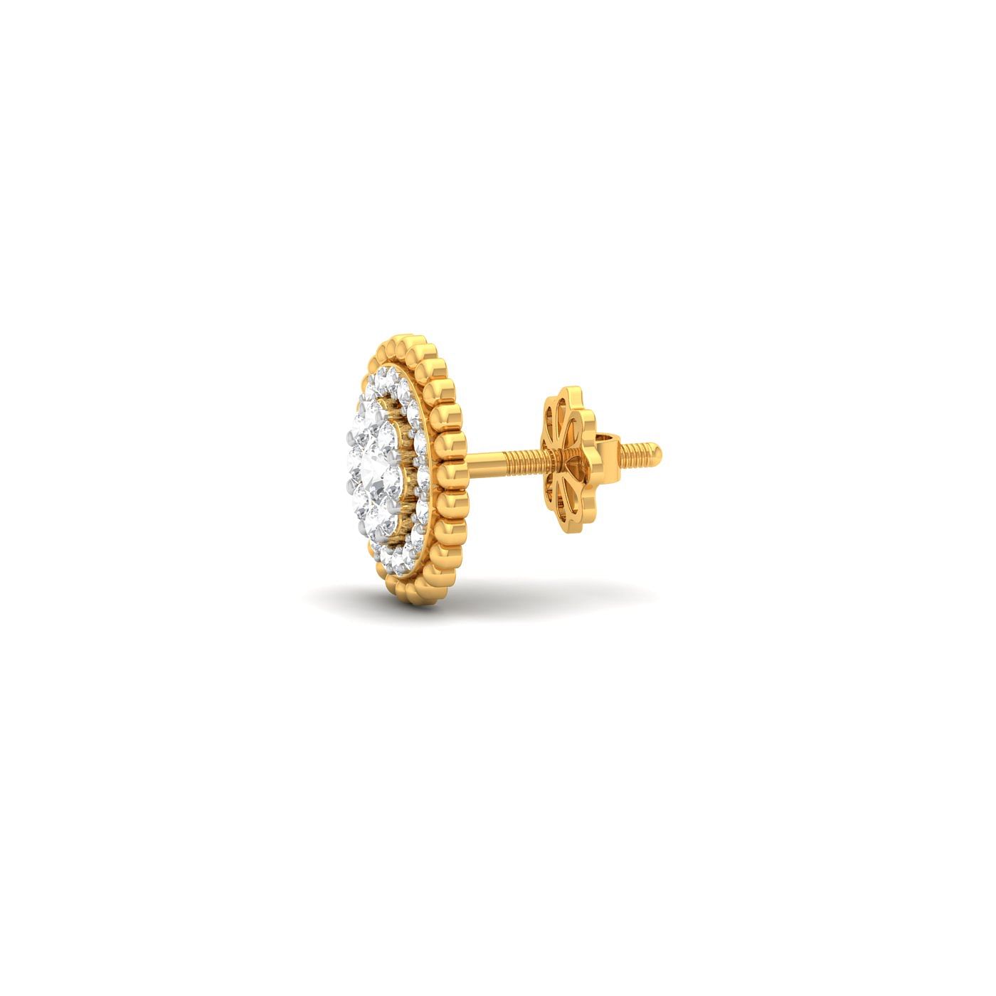 yellow gold Dazzling Spin Diamond Earrings for office wear ladies