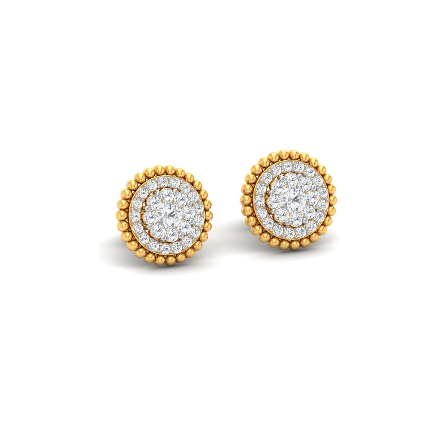 yellow gold Dazzling Spin Diamond Earrings for office wear ladies