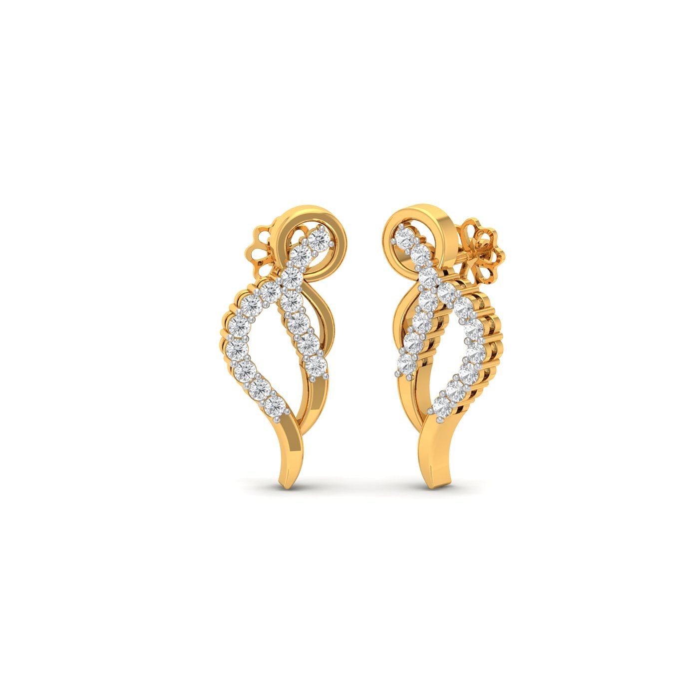yellow gold Uccello Diamond Earrings for women