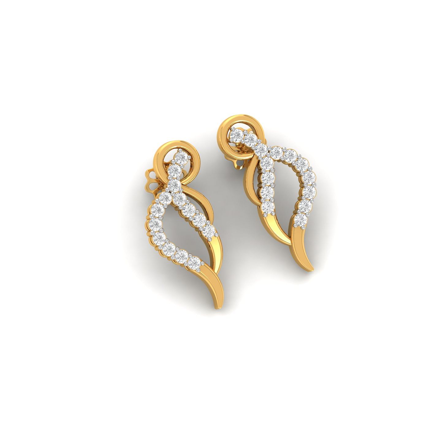 yellow gold Uccello Diamond Earrings for women