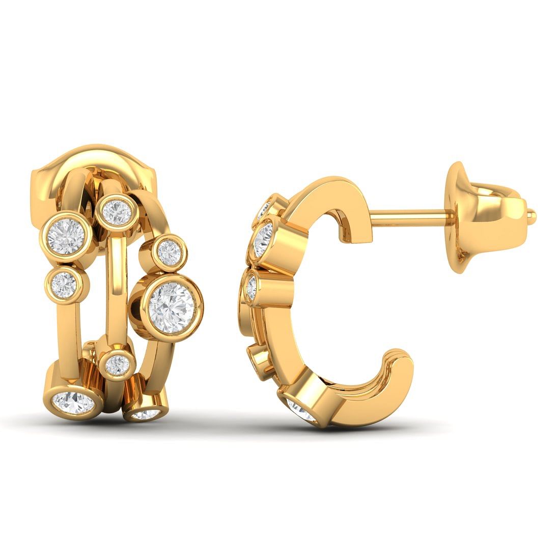 18k Yellow Gold Clara Diamond Earrings For Her
