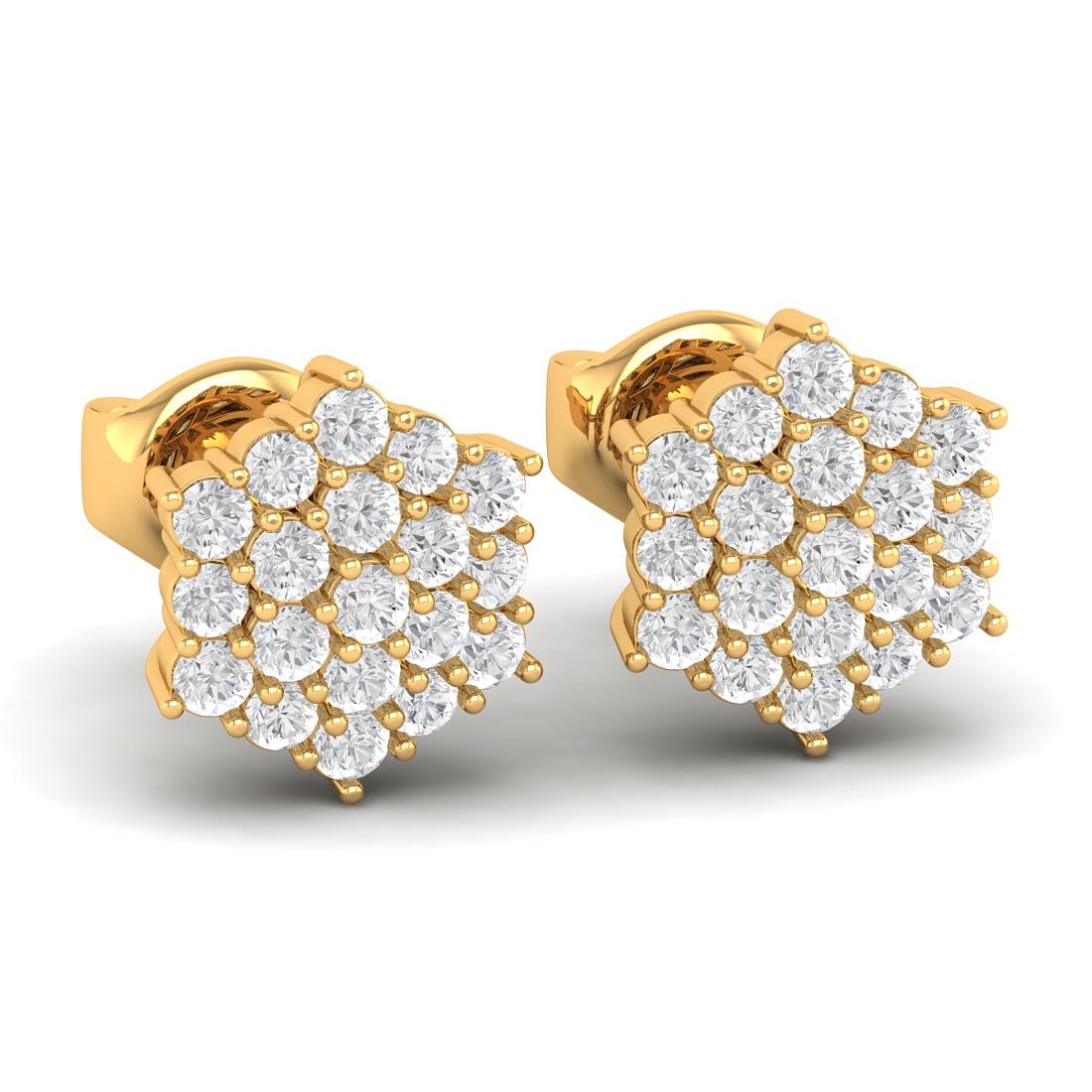 14k Yellow Gold Galaxy Diamond Earrings For Her