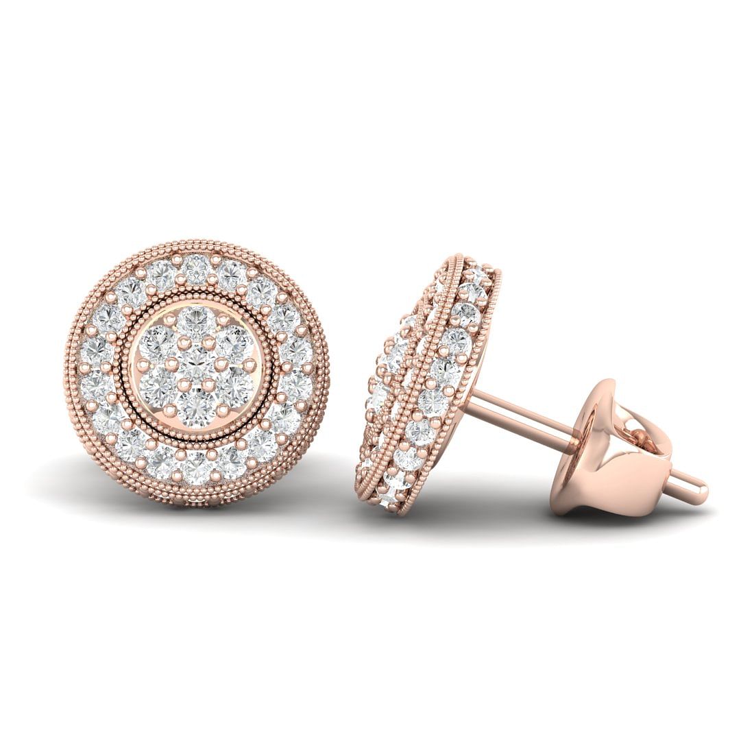 Rose Gold Jagvi Diamond Earrings For Women