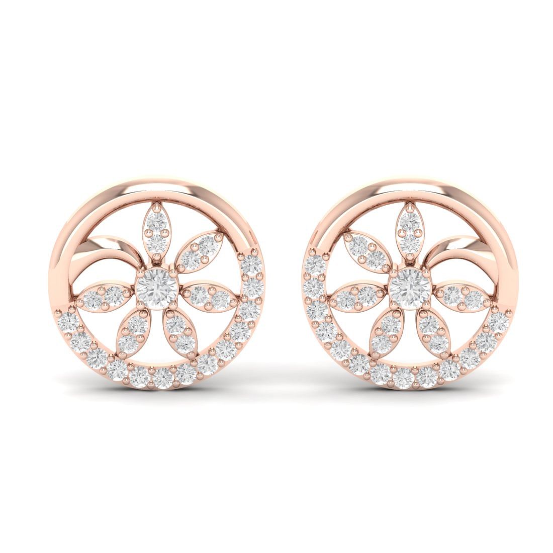 Rose Gold Aalia Drop Diamond Earrings For Women