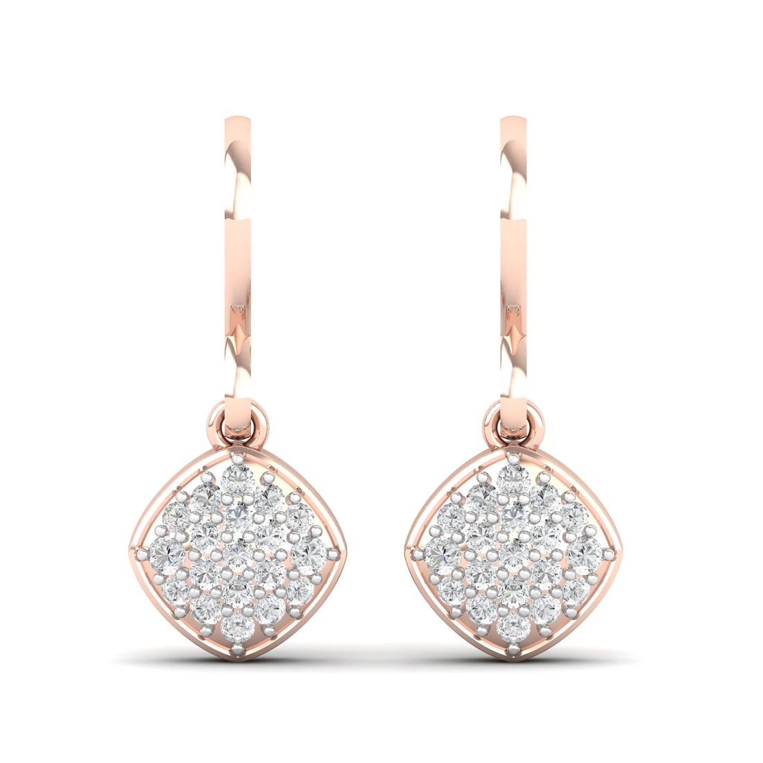 Rose Gold Kavya Quad Diamond Earrings For Gift
