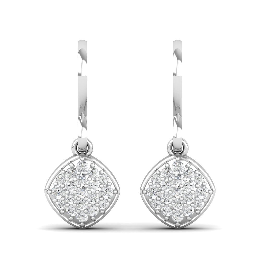 White Gold Kavya Quad Diamond Earrings For Gift
