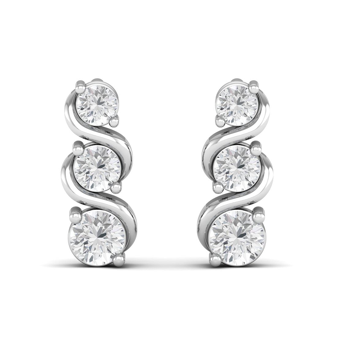 Chavvi Drop White Gold Diamond Earrings For Bridal Gift