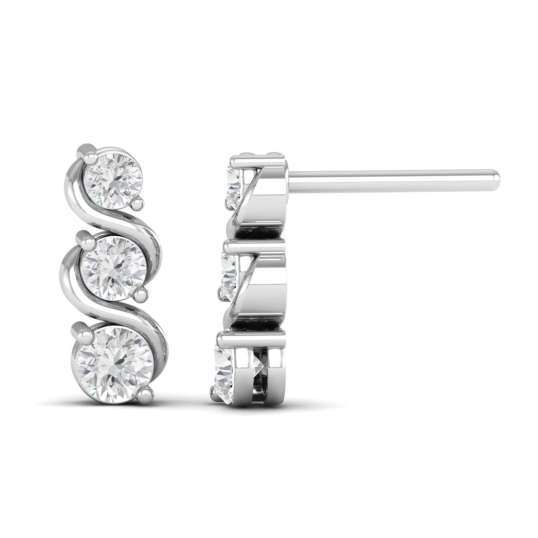 Chavvi Drop White Gold Diamond Earrings For Bridal Gift