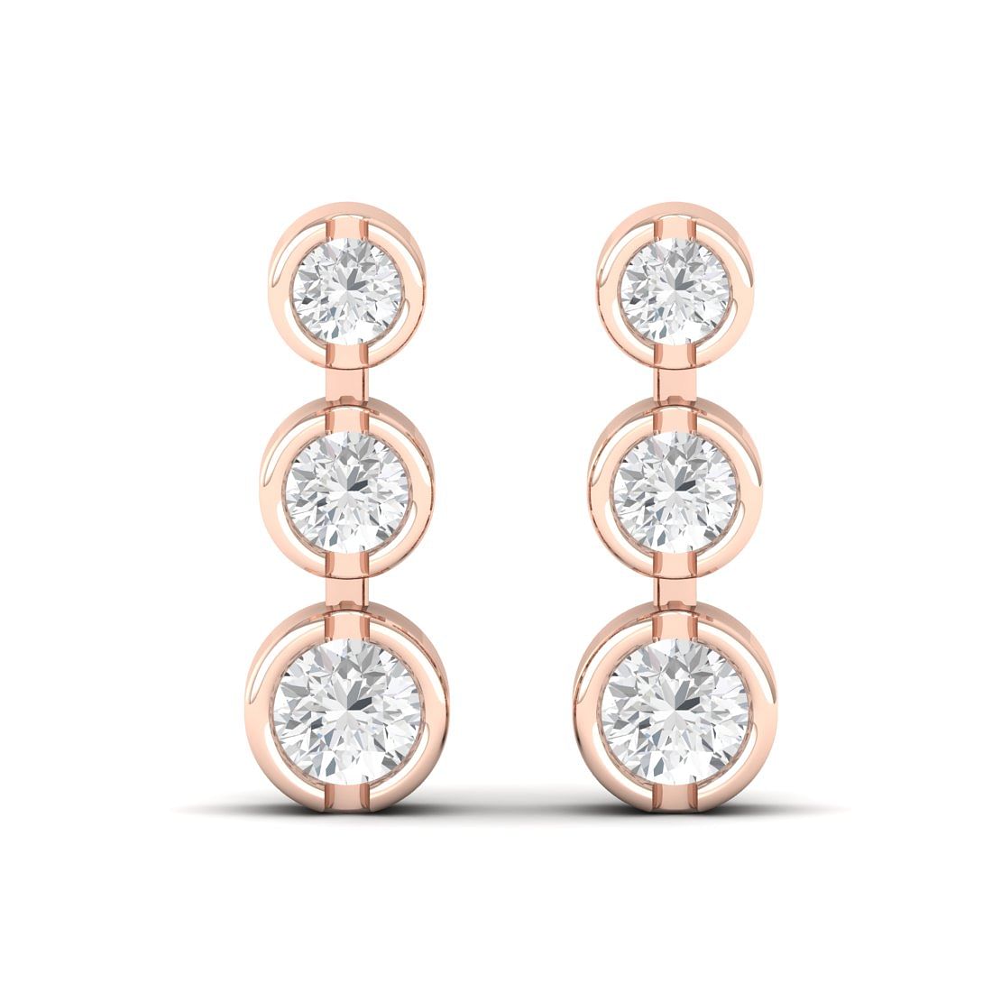 Gianna Diamond Earrings Rose Gold Earring For Anniversary Gift