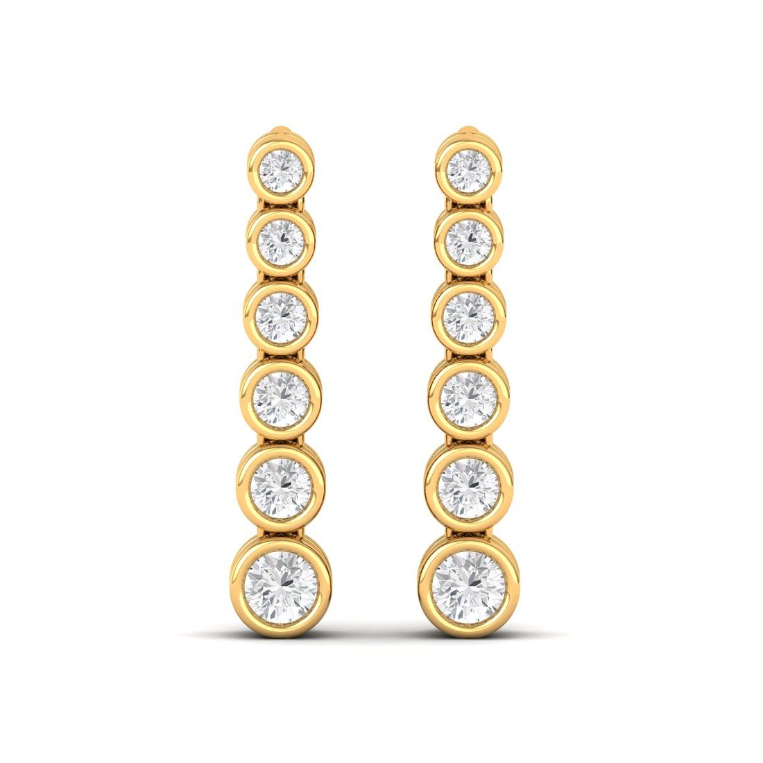 Encircle Diamond Drop Earrings Yellow Gold Earring