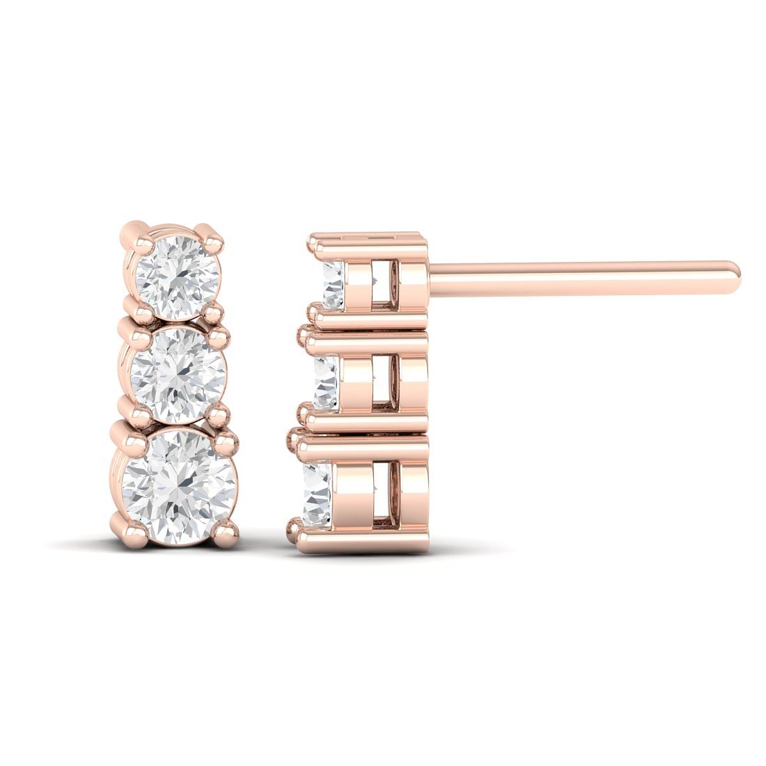 18k Rose Gold Penelope Diamond Earrings For Women