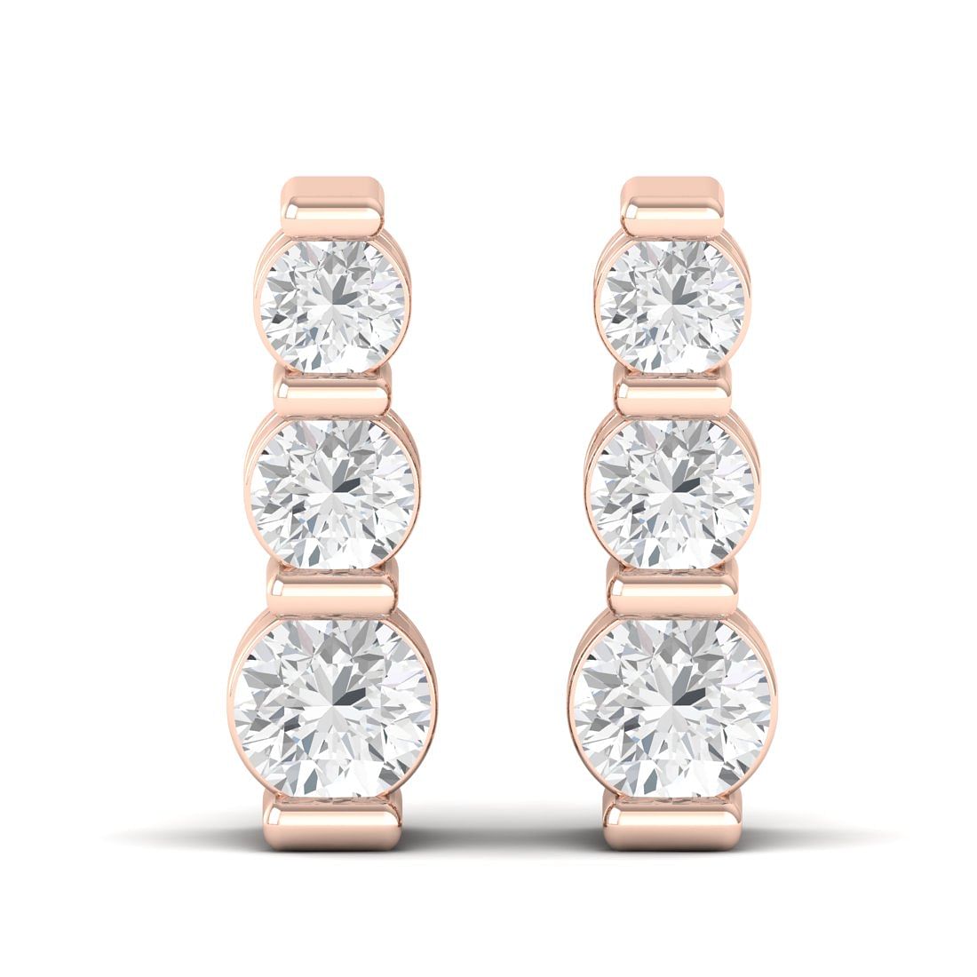 Rose Gold Zoey Diamond Earrings For Engagement Gift