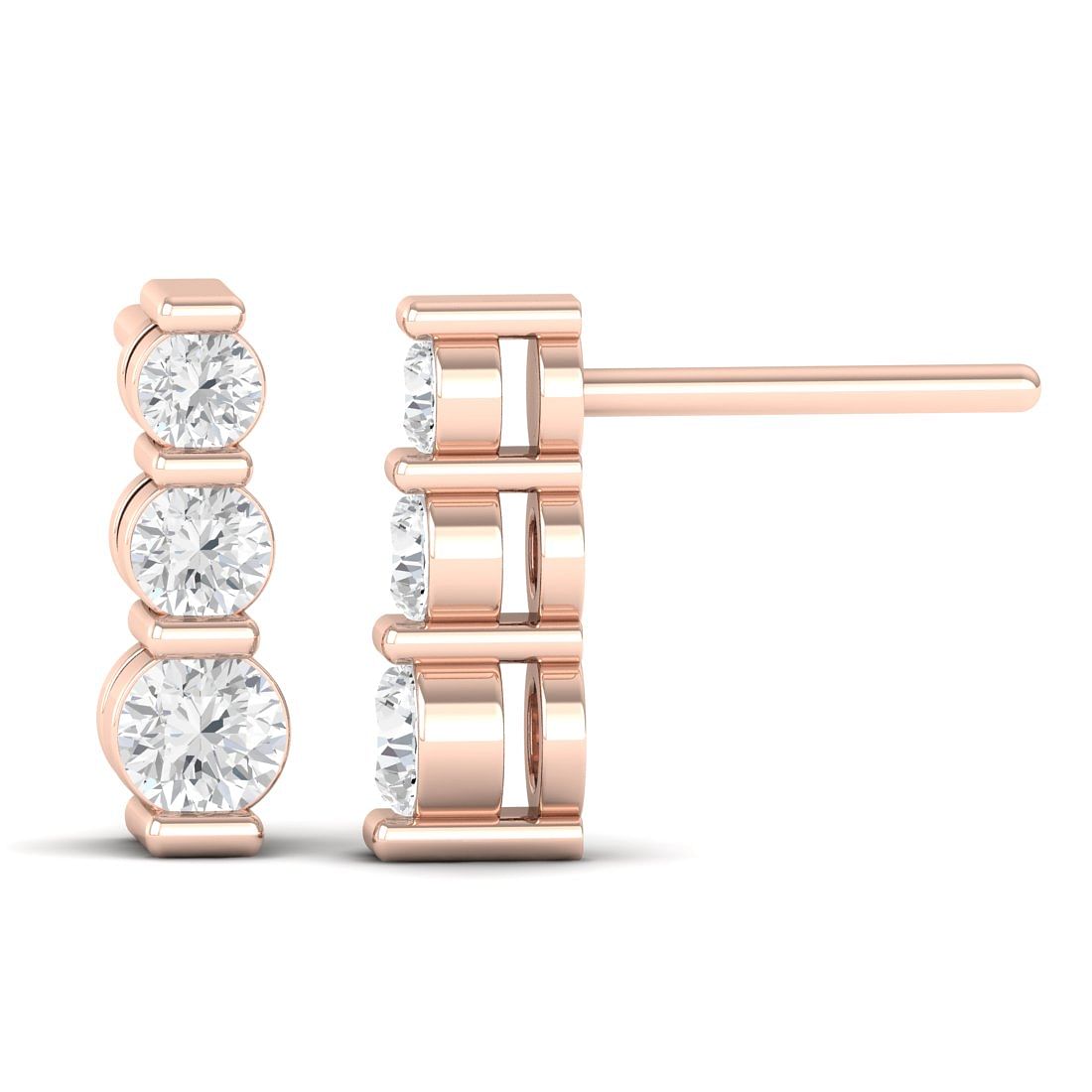 Rose Gold Zoey Diamond Earrings For Engagement Gift