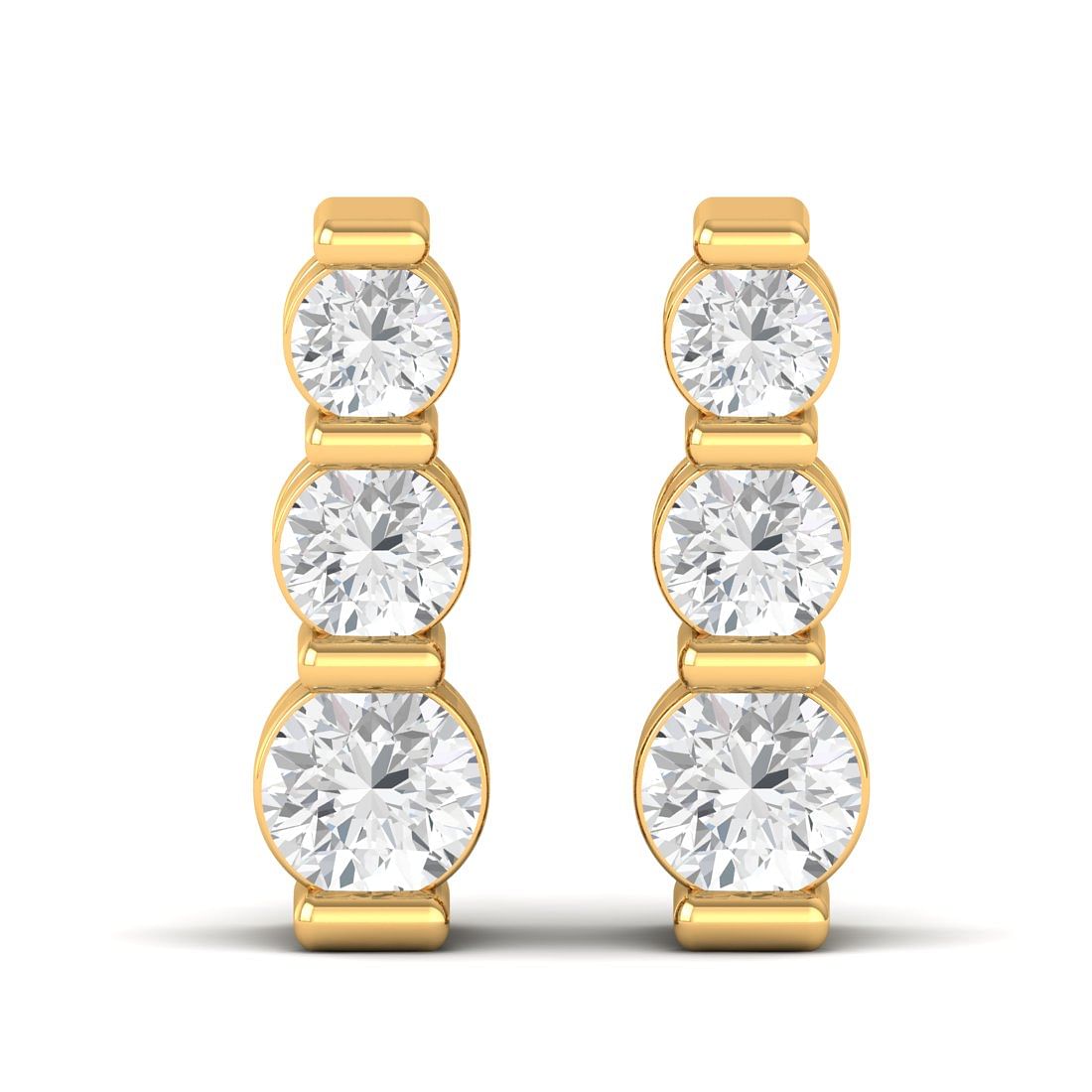 Yellow Gold Zoey Diamond Earrings For Engagement Gift
