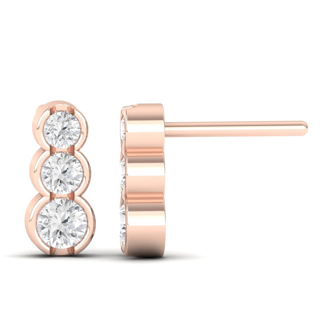 Rose Gold Skylar Drop Diamond Earrings For Women
