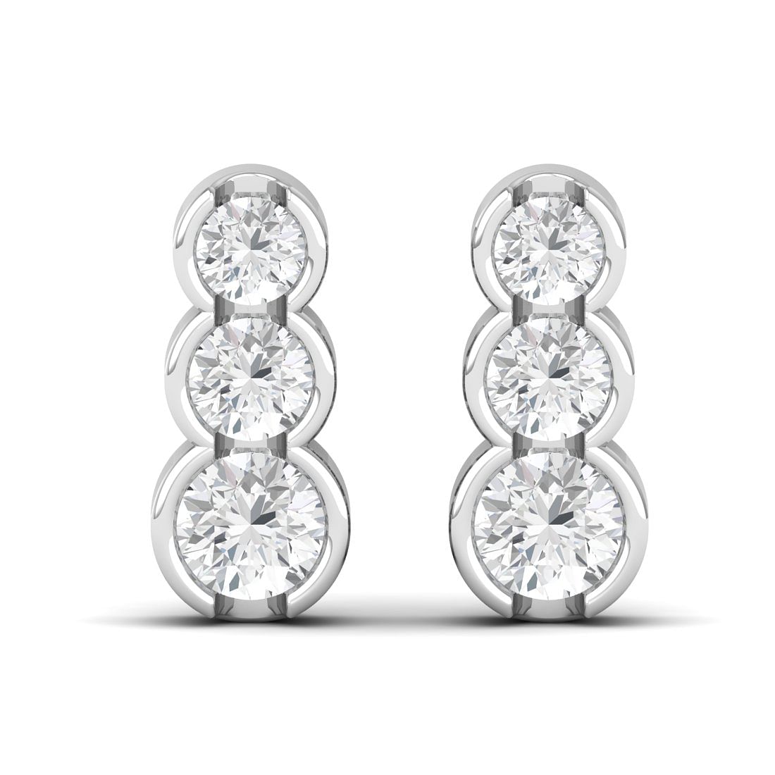 White Gold Skylar Drop Diamond Earrings For Women