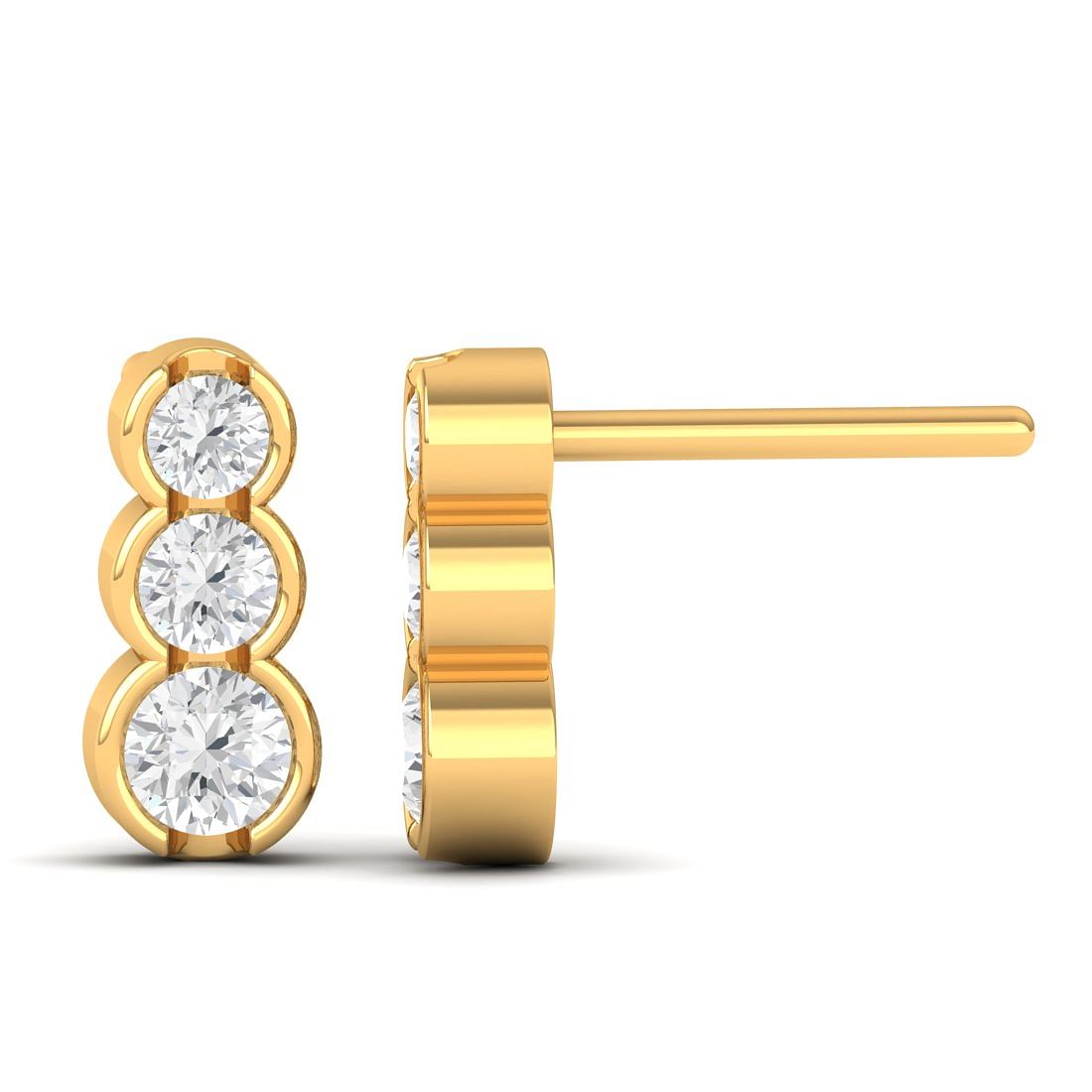 Yellow Gold Skylar Drop Diamond Earrings For Women