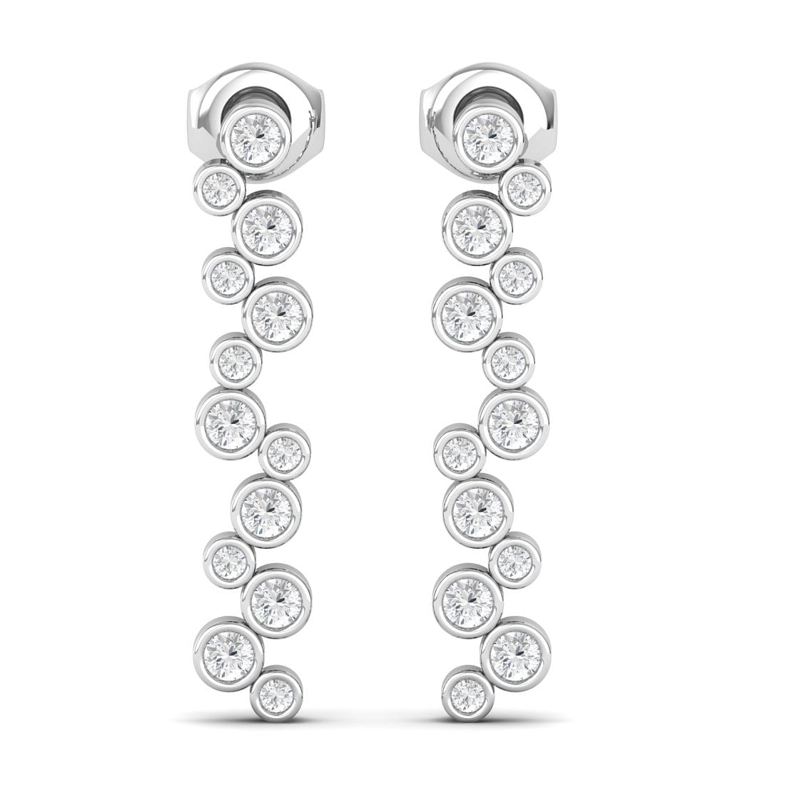 Rose Diamond Earrings with white gold earring