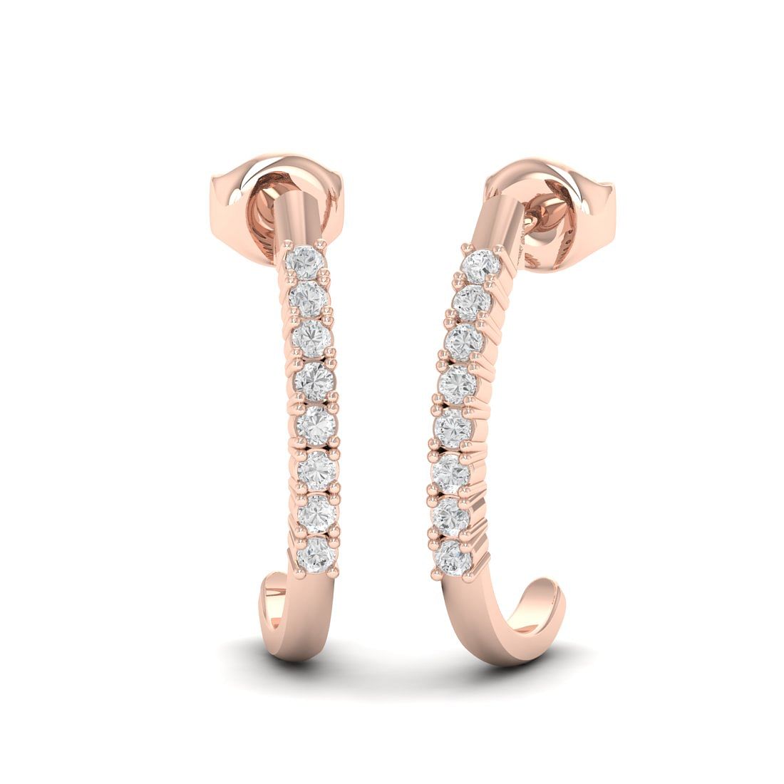 14k Rose Gold Parker Diamond Earrings for ladies