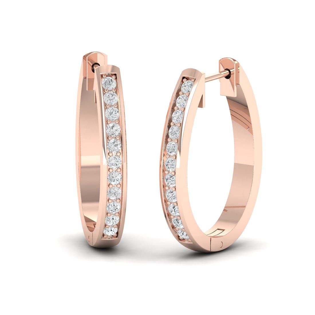 18k Rose Gold Teagan Diamond Earrings for women