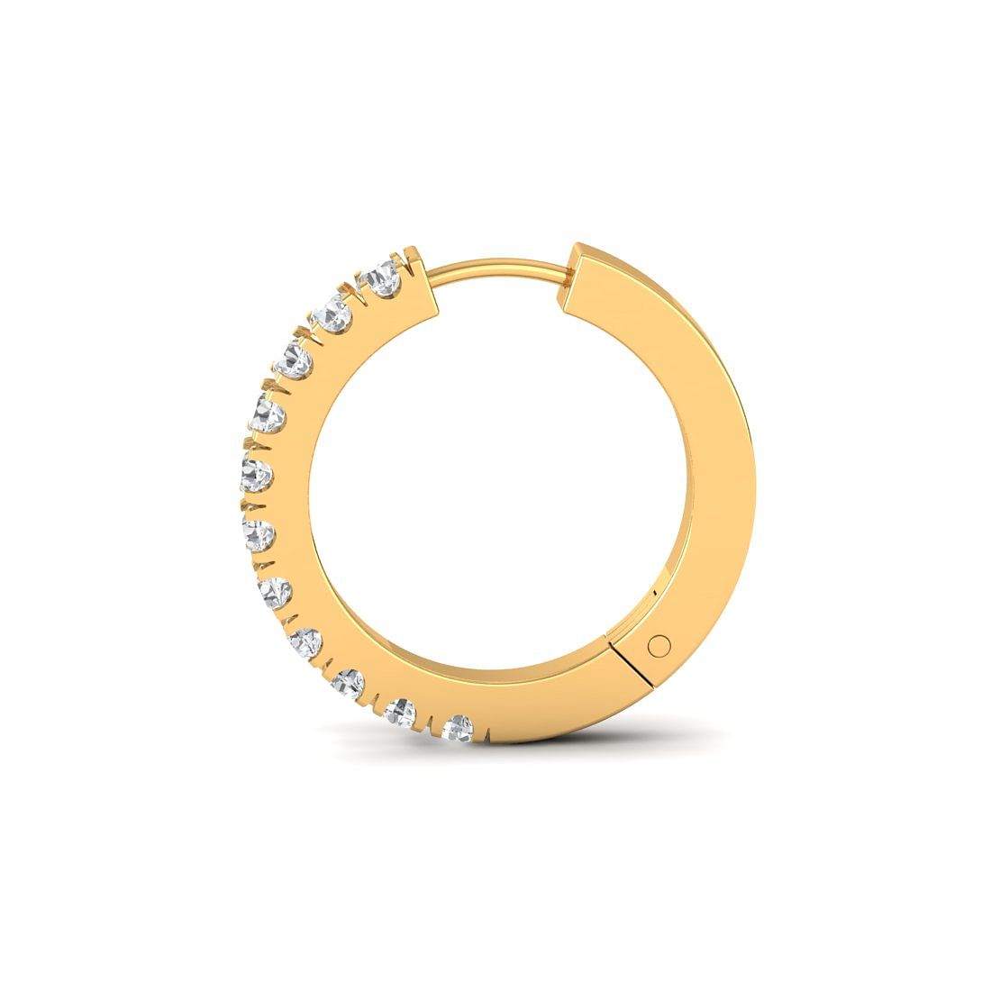 18k Yellow Gold Circle Diamond Stud Earrings for wedding