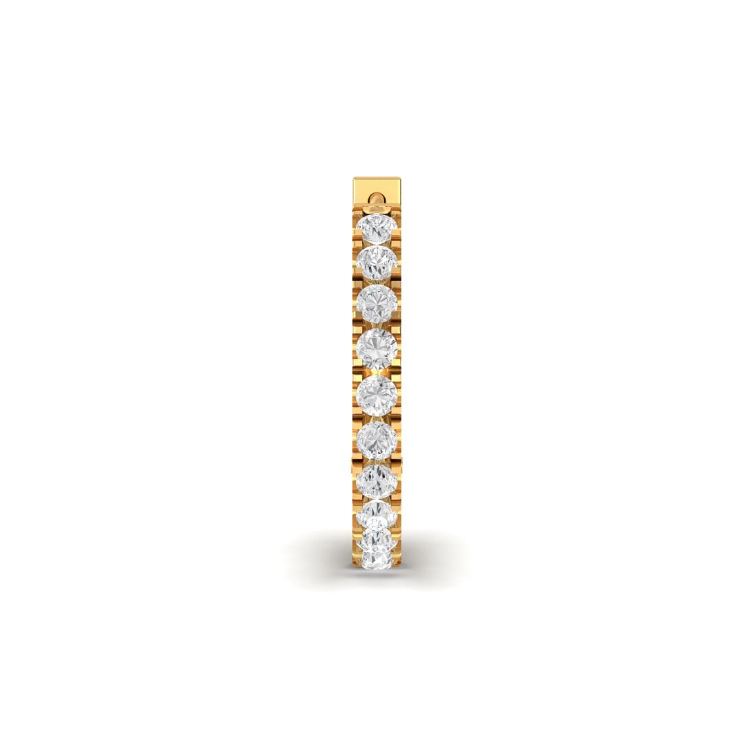18k Yellow Gold Circle Diamond Stud Earrings for wedding