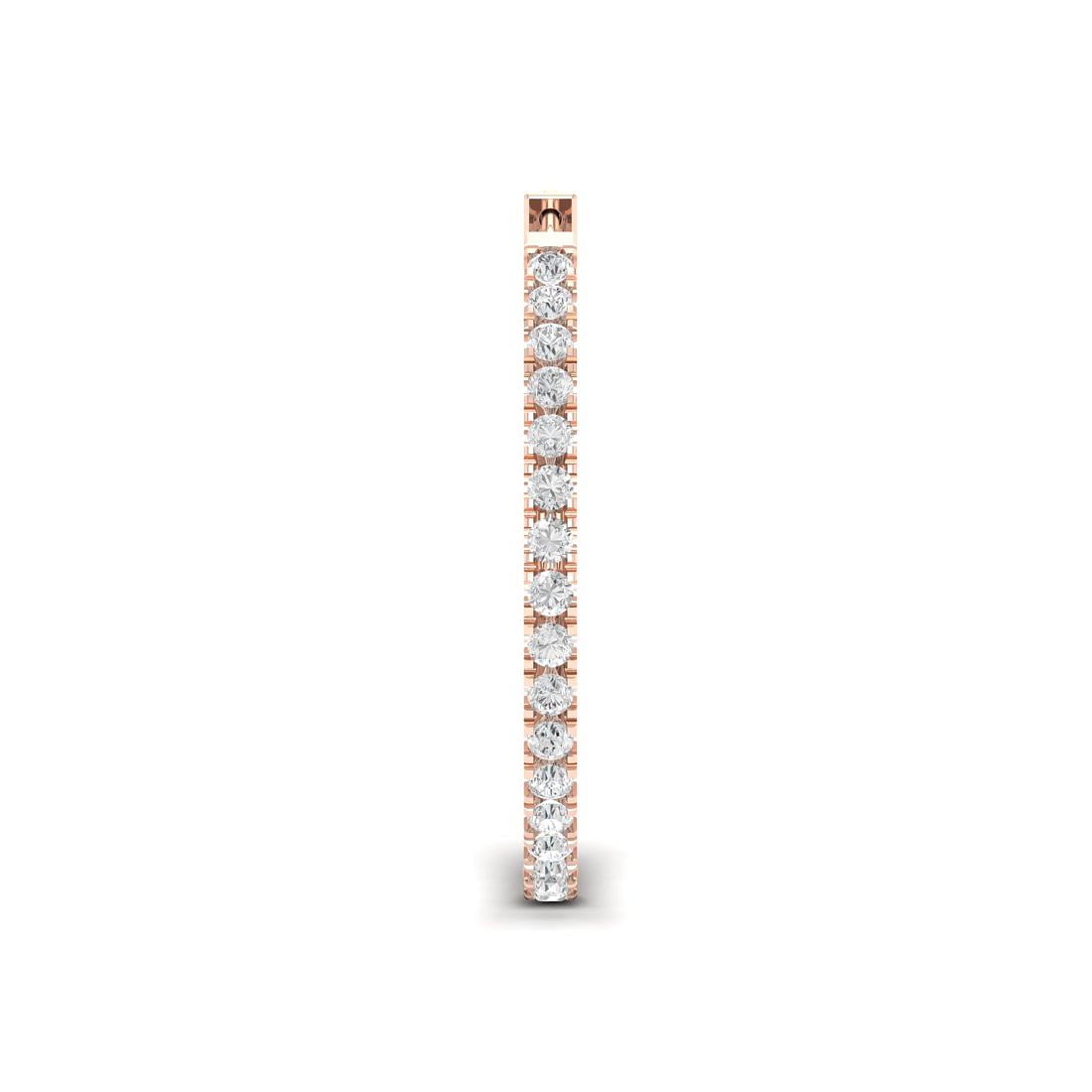 18k Rose Gold Classic Circular Diamond Earrings for women