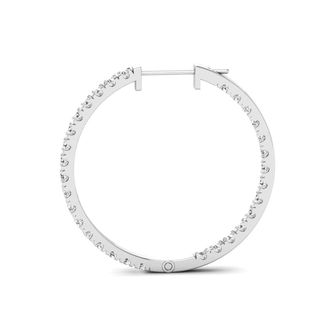 10k White Gold Classic Circular Diamond Earrings for women