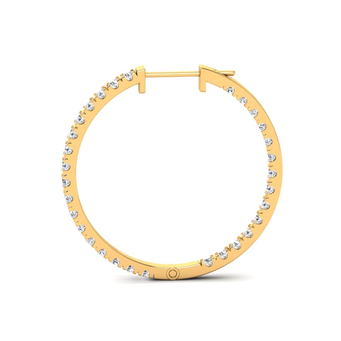 14k Yellow Gold Classic Circular Diamond Earrings for women
