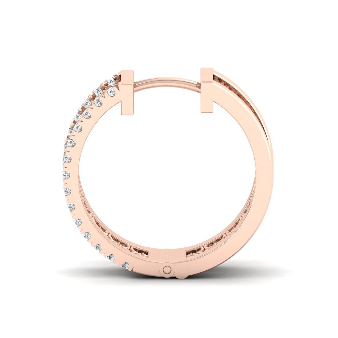 18k Rose Gold Cutout Diamond Stud Earrings for wedding