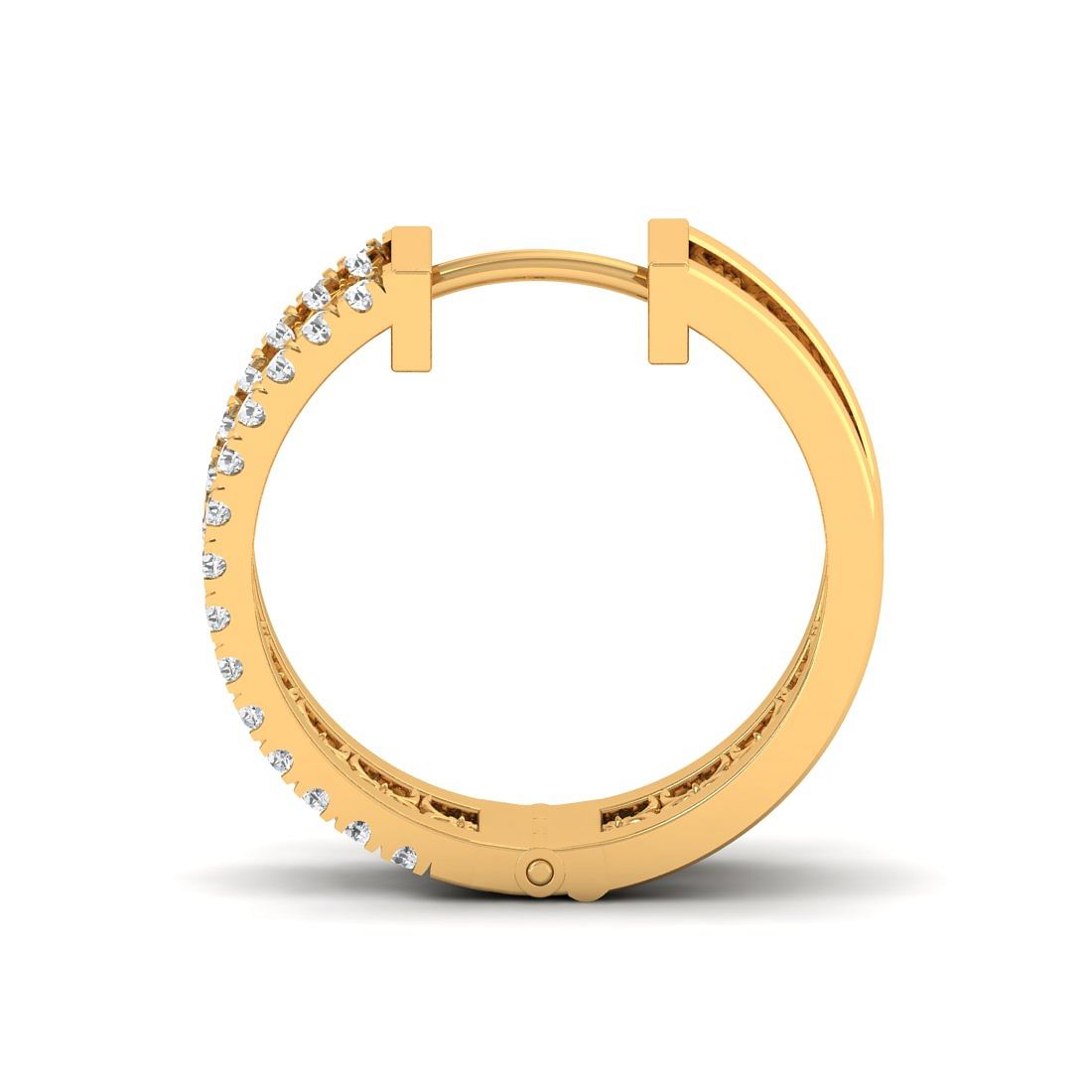 14k Yellow Gold Cutout Diamond Stud Earrings for wedding