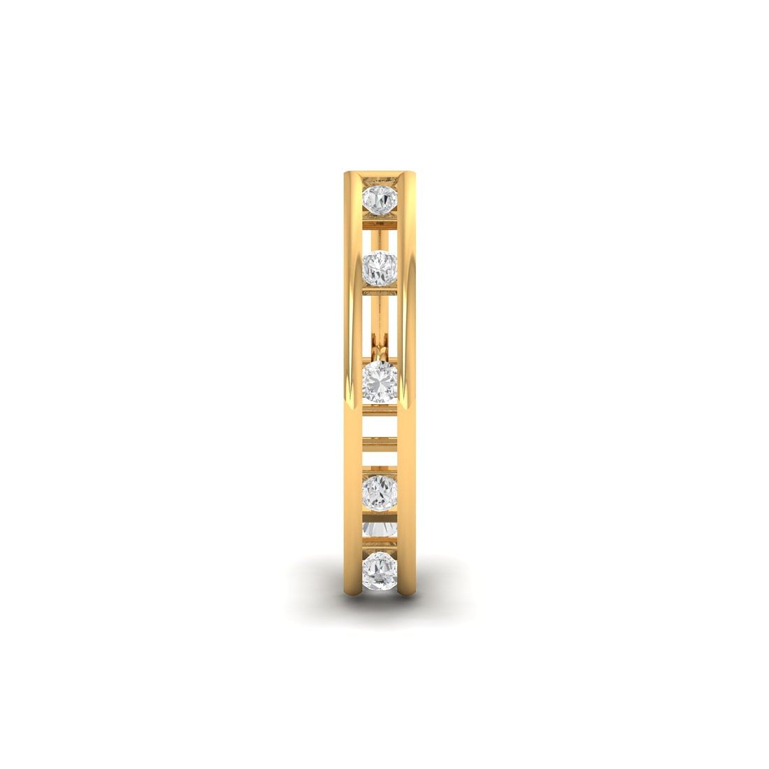 14k Yellow Gold Contour Lattice Diamond Stud Earrings for ladies