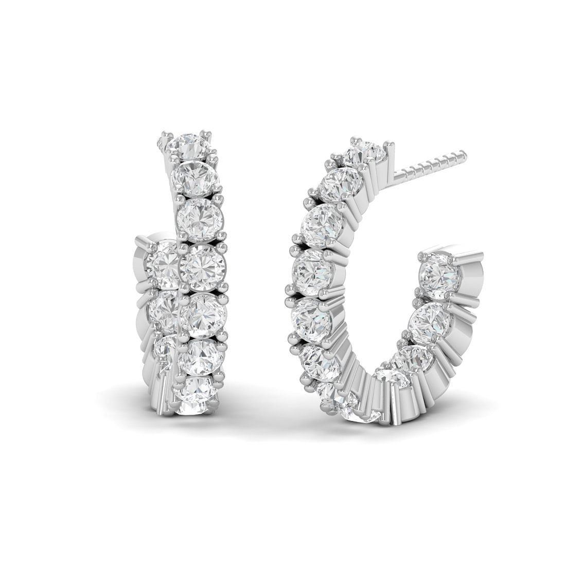 10k White Gold Aris Diamond Stud Earrings for daily wear