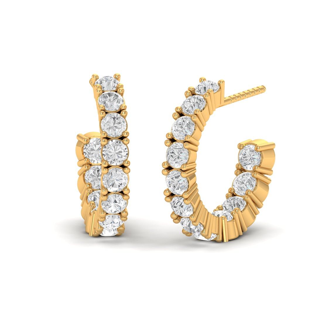14k Yellow Gold Aris Diamond Stud Earrings for daily wear