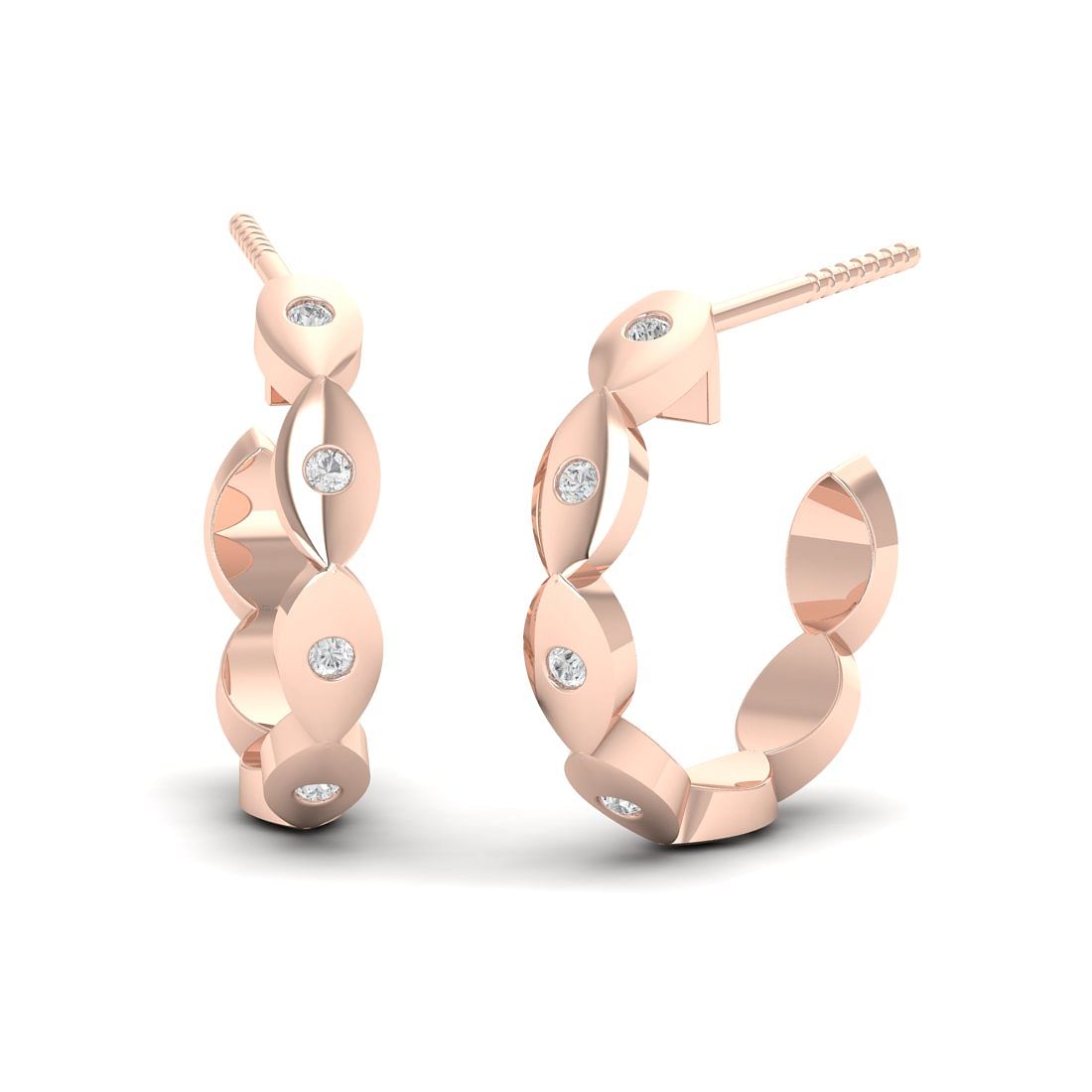 18k Rose Gold Occhi Diamond Stud Earrings for women