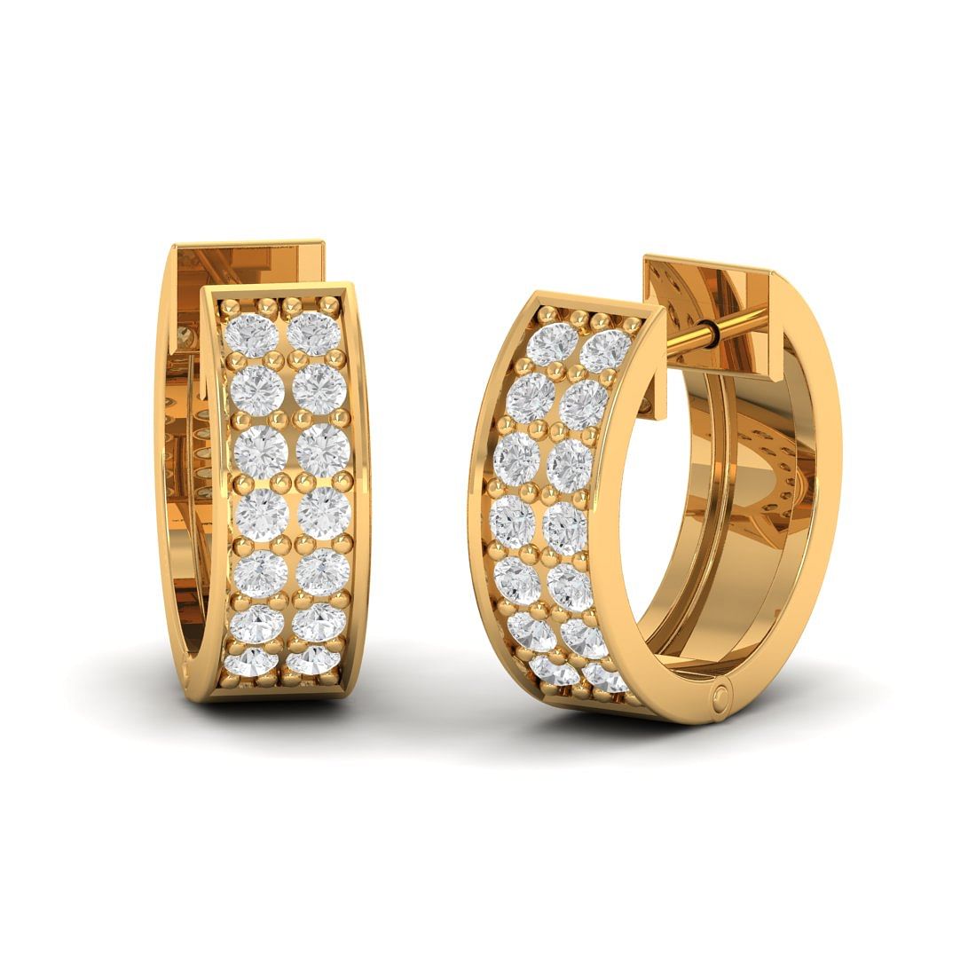 14k Yellow Gold Molly Diamond Earrings for ladies