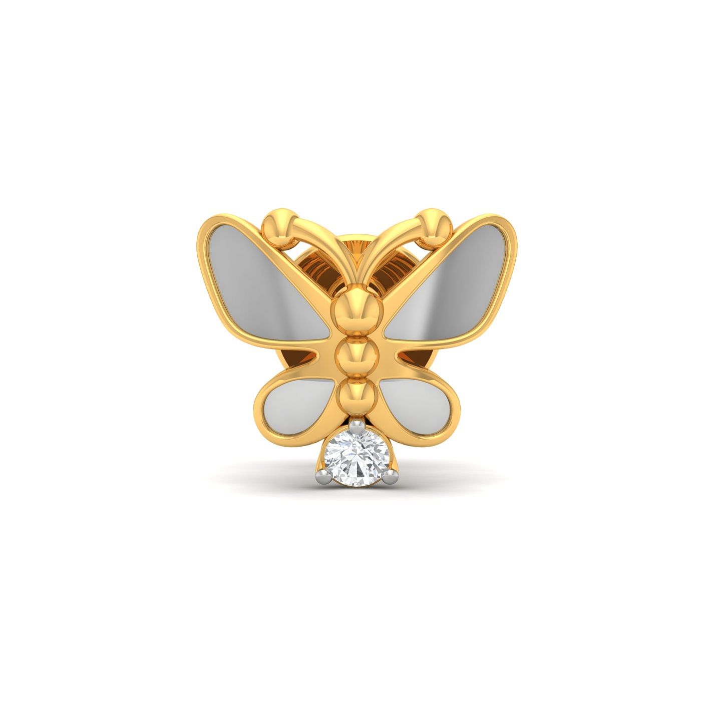 Tiny Butterfly'S Kids Diamond Earrings yellow gold