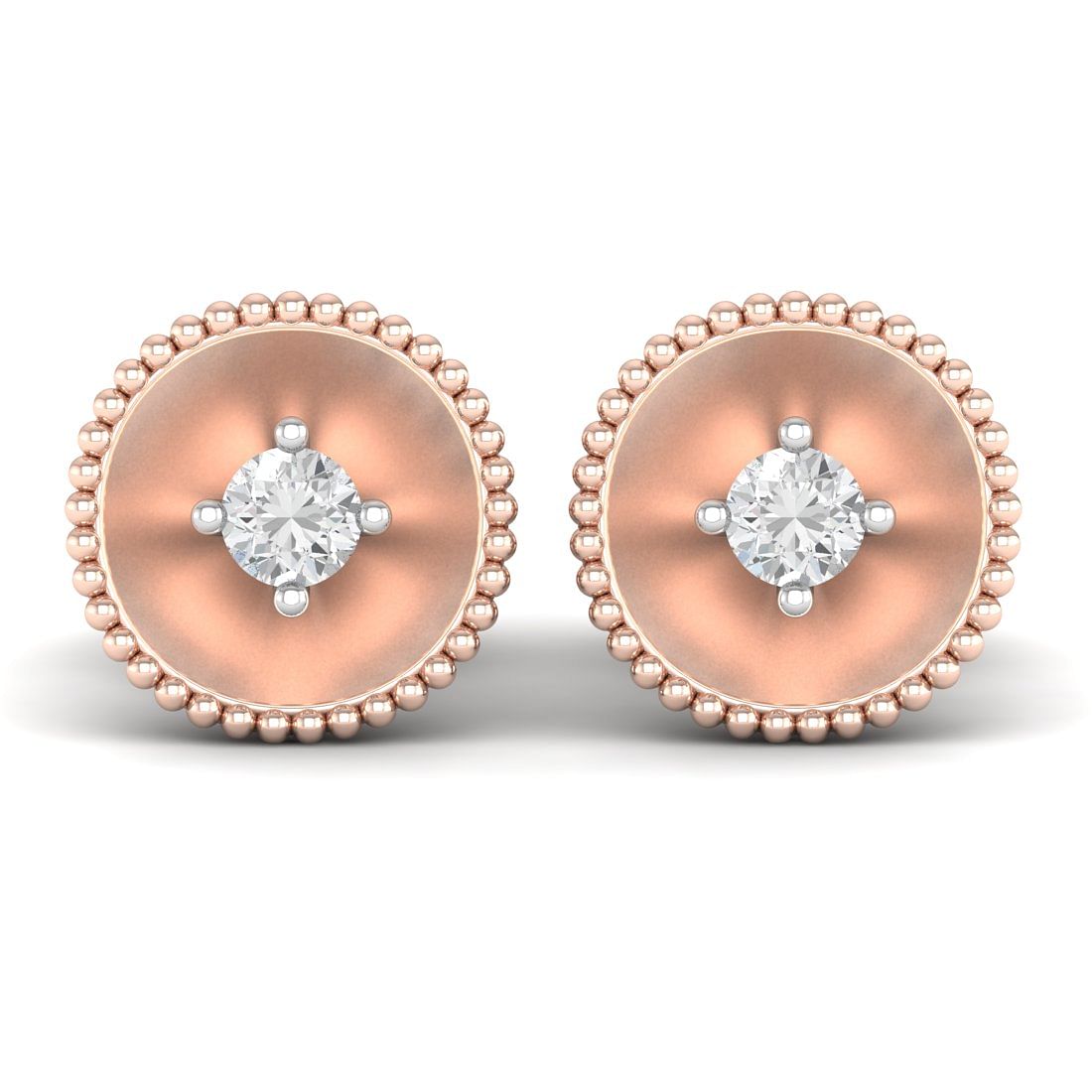18k Rose Gold Amazing Navya Diamond Earrings for daily wear
