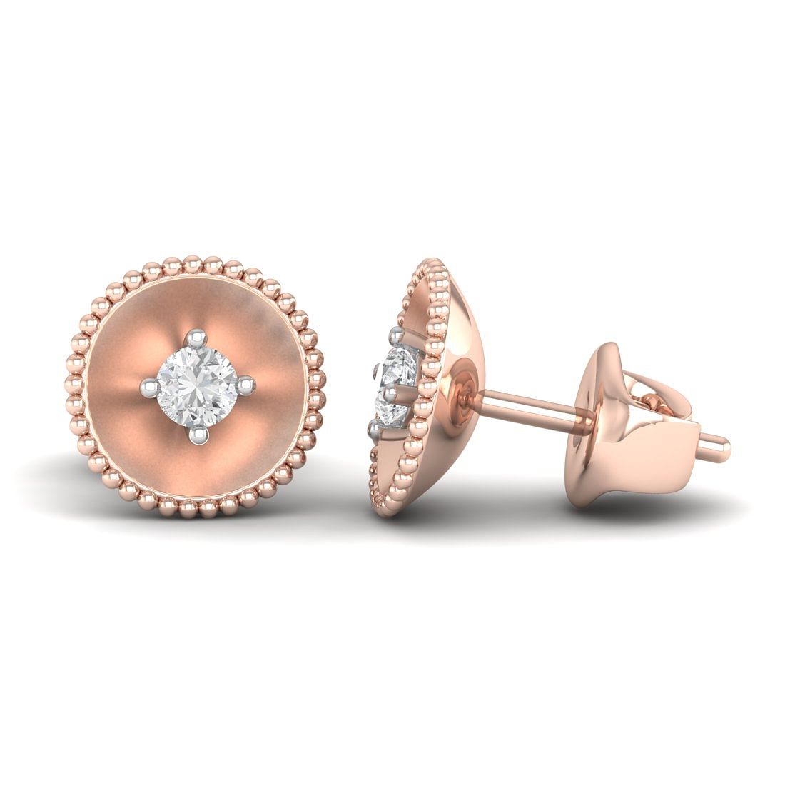 18k Rose Gold Amazing Navya Diamond Earrings for daily wear