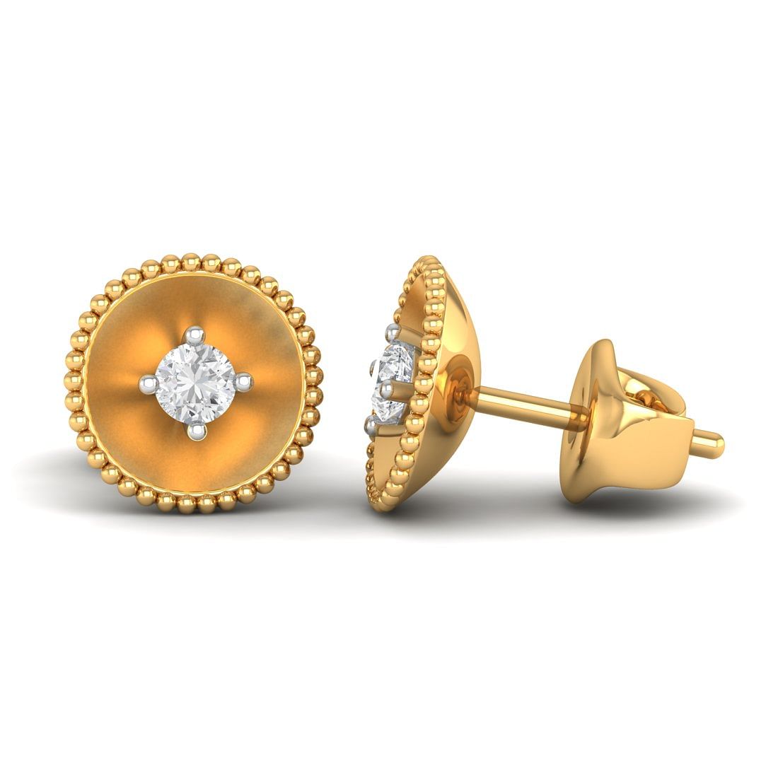 14k Yellow Gold Amazing Navya Diamond Earrings for daily wear
