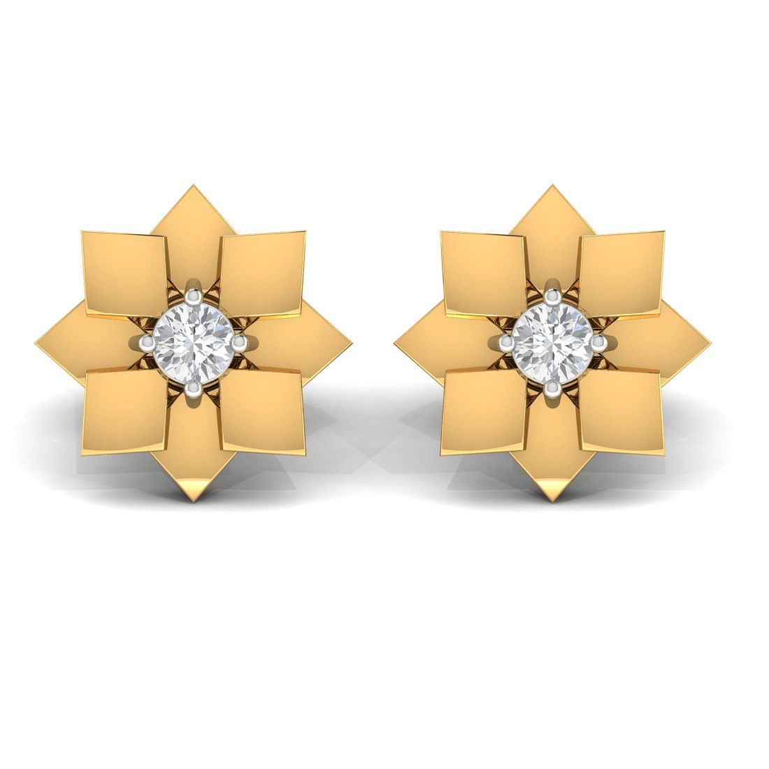 14k Yellow Gold Nisha Diamond Earrings for women
