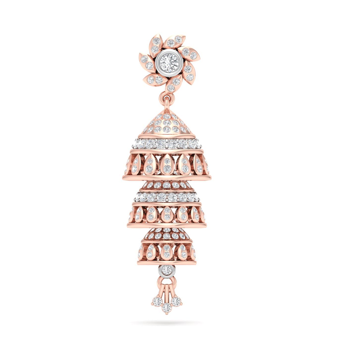 18k Rose Gold Trisha Diamond Earrings With An Unique Style for women