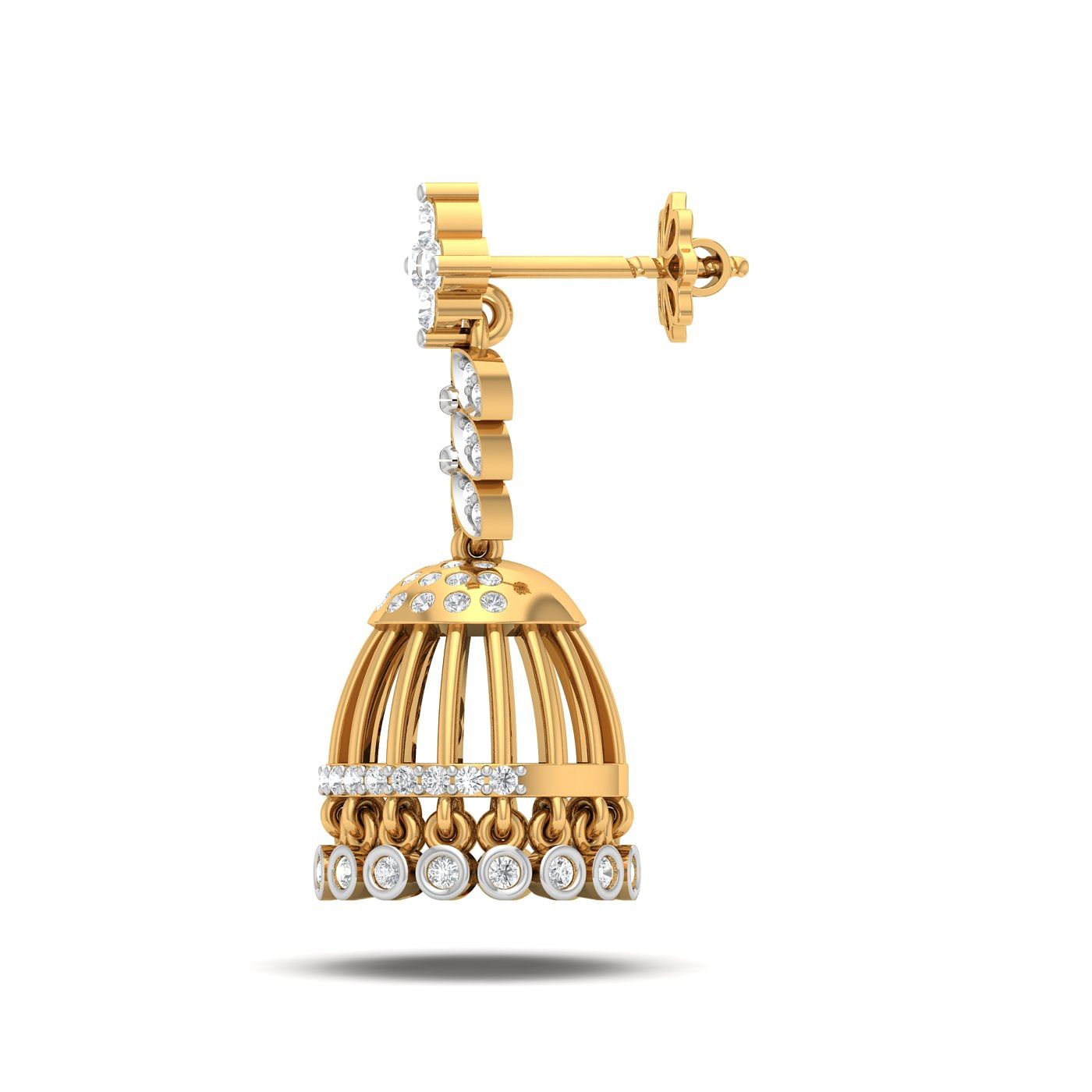 14k Yellow Gold Vaishnavi Diamond Earrings for women