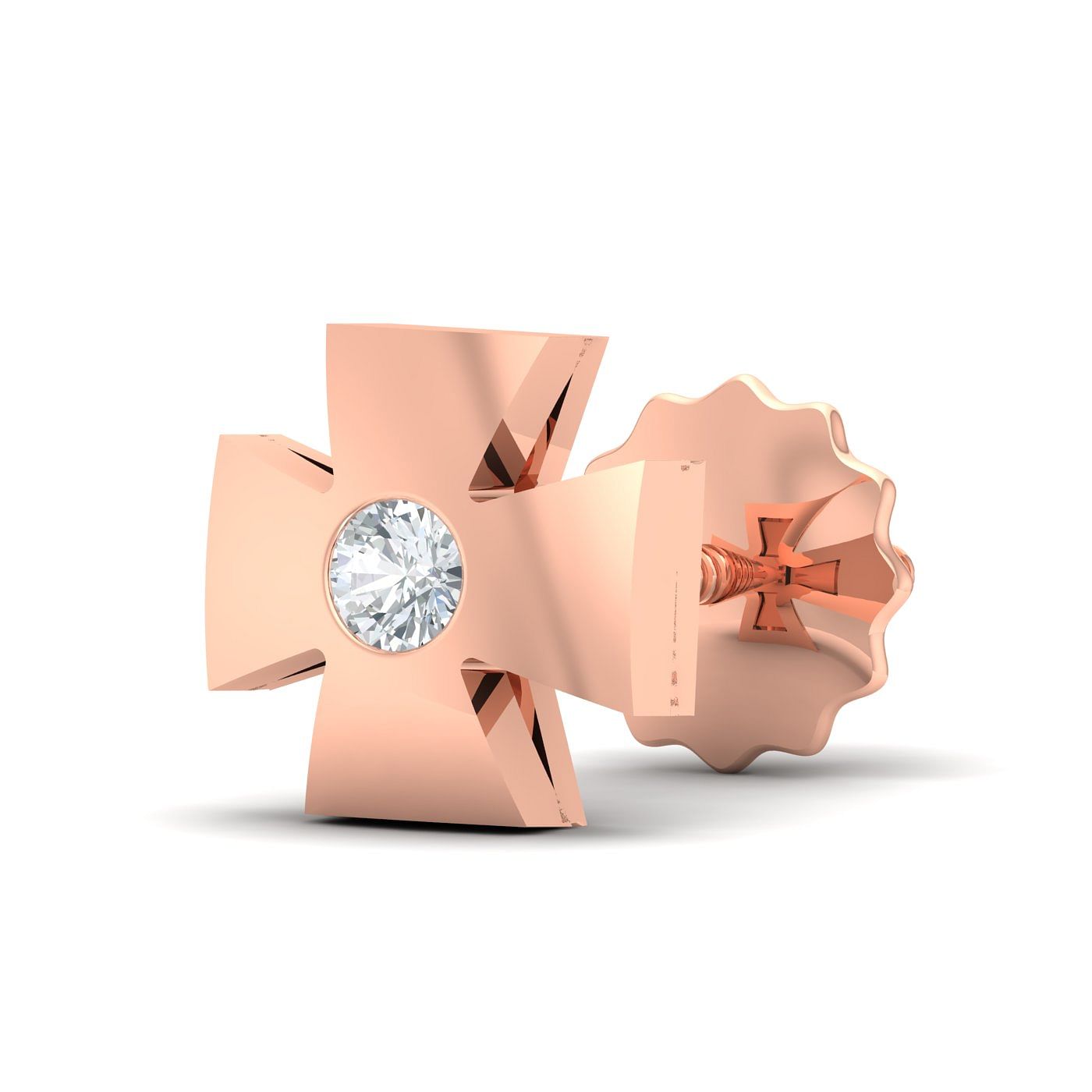 Rose Gold Regulus Diamond Studs For Men